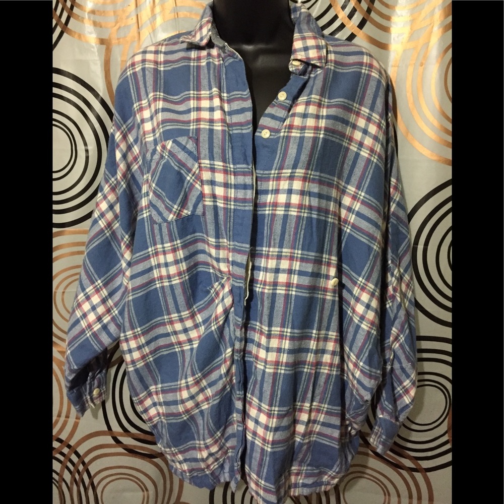Rivet & Thread Bat Wing Plaid Sweater Sz XS